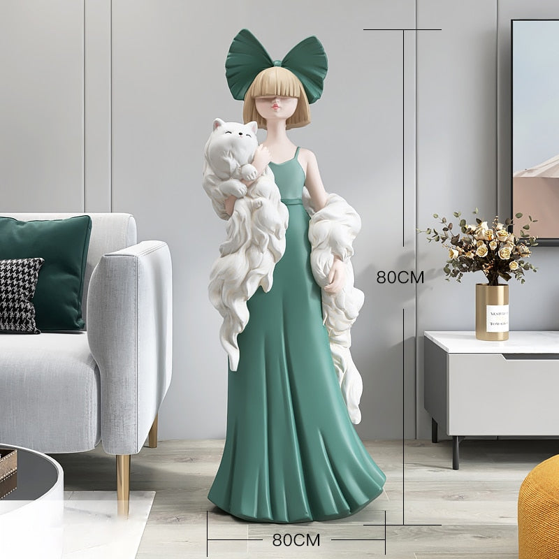 CORX Designs - Woman with Furry Cat Large Floor Statue - Review
