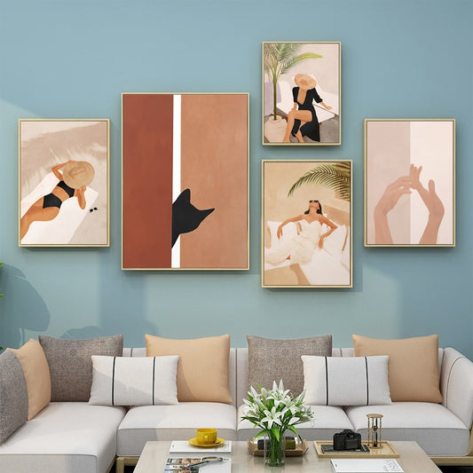 CORX Designs - Fashion Woman Black Cat Leaves Canvas Art - Review