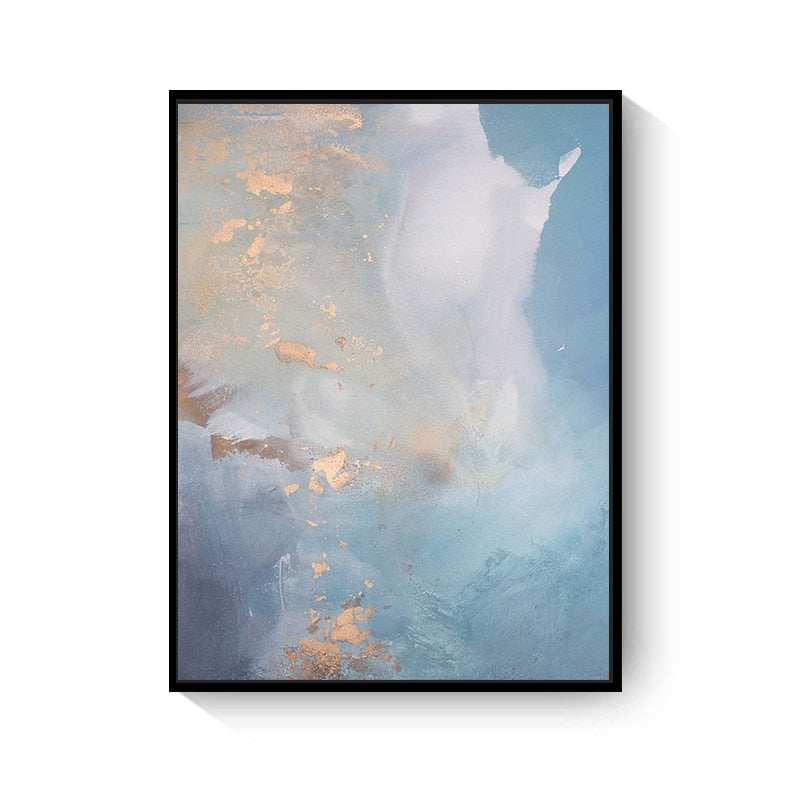 CORX Designs - Abstract Blue Gold Marble Canvas Art - Review