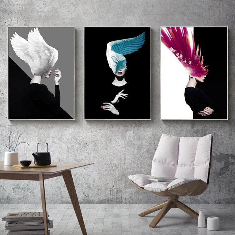 CORX Designs - Fashion Girl and Colorful Feathers Canvas Art - Review