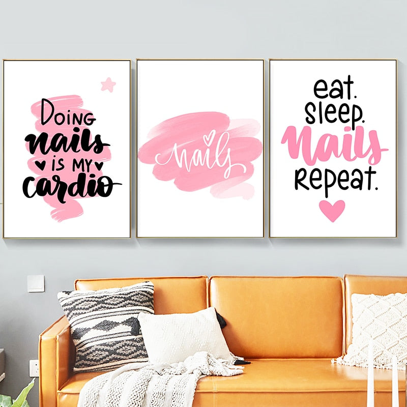 CORX Designs - Nail Polish Pink Love Heart Eyelash Canvas Art - Review