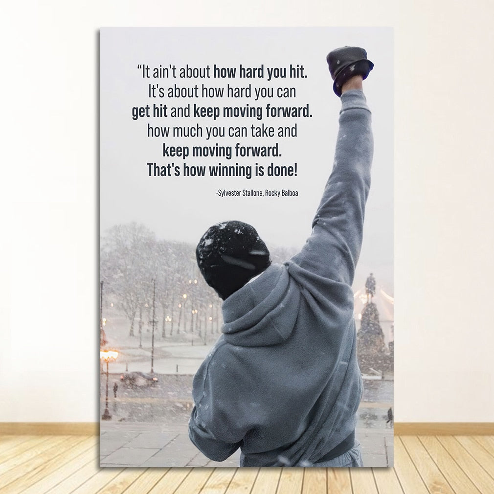 CORX Designs - Black and White Rocky Balboa Boxing Quotes Canvas Art - Review
