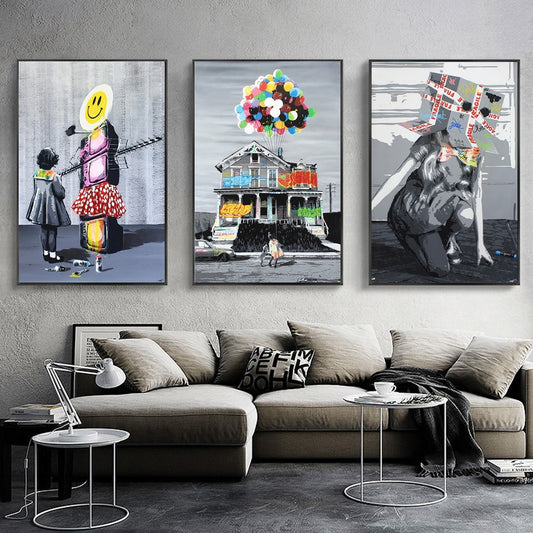 CORX Designs - Banksy Painting Street Graffiti Canvas Art - Review