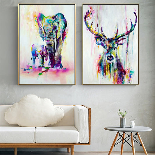 CORX Designs - Watercolor Deer and Elephant Canvas Art - Review