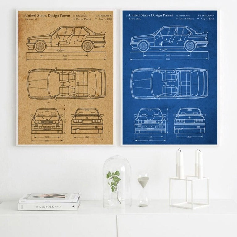 CORX Designs - BMW E30 M3 Car Blueprint Canvas Art - Review