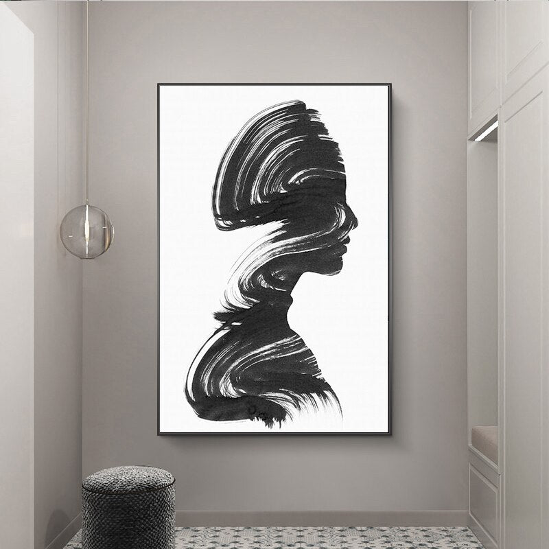 CORX Designs - Abstract Black and White Sexy Woman Sketch Canvas Art - Review