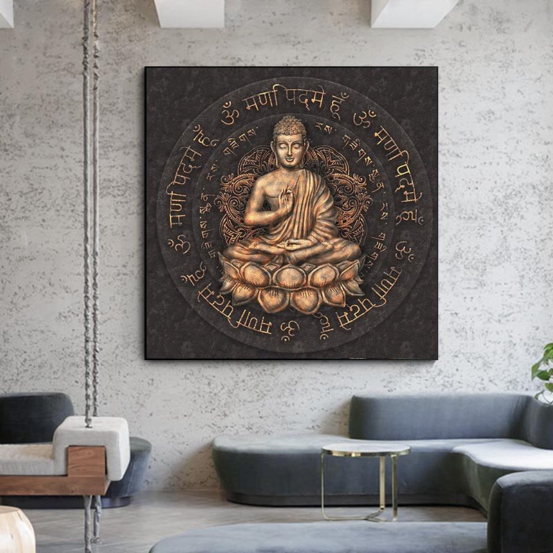 CORX Designs - Retro Brown Buddha Statue Canvas Art - Review