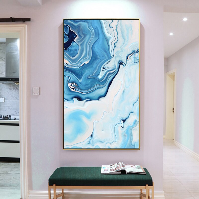 CORX Designs - Blue River Marble Gold Foil Canvas Art - Review