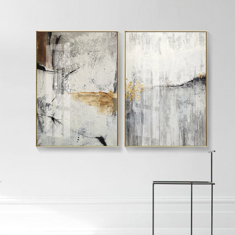 CORX Designs - Gray Marble Abstract Gold Line Canvas Art - Review