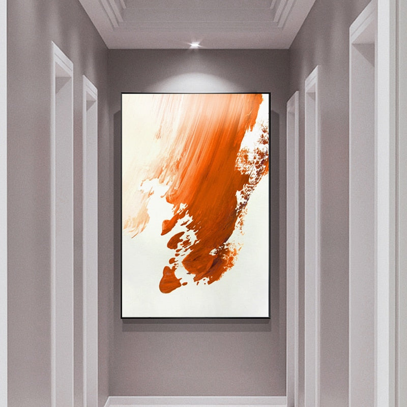 CORX Designs - Orange Red Paint Abstract Canvas Art - Review