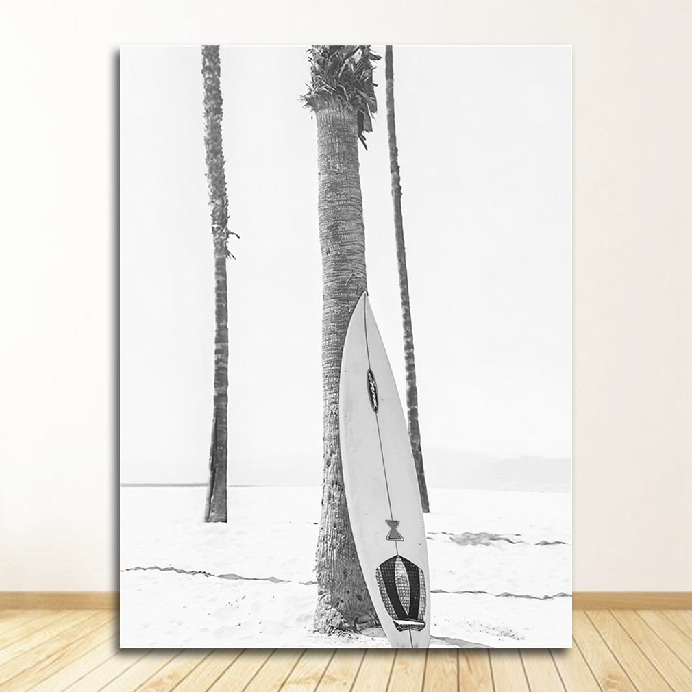 CORX Designs - Black and White Ocean Surfing Coastal Beach Canvas Art - Review