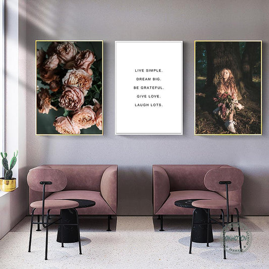 CORX Designs - Dark Pink Rose Flower Little Girl Canvas Art - Review