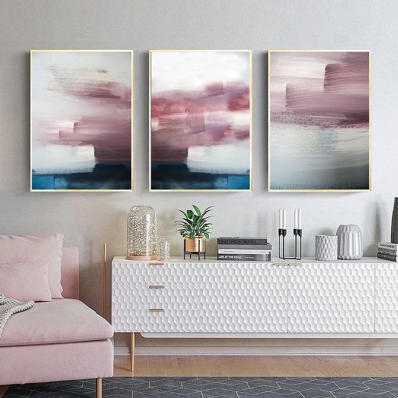 CORX Designs - Abstract Pink Purple Blue Paint Canvas Art - Review