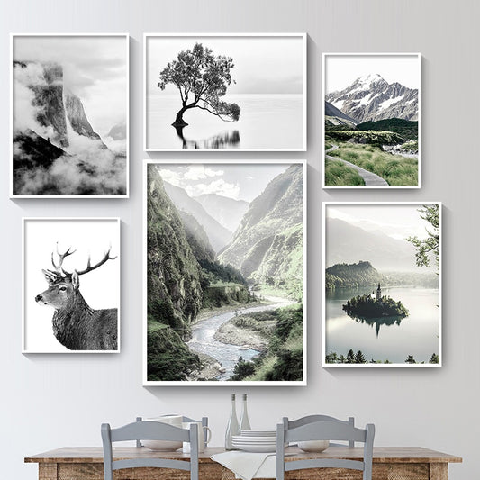 CORX Designs - Scandinavian Black White Nature Landscape Canvas Art - Review
