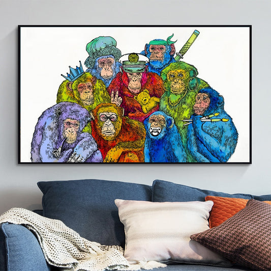 CORX Designs - Cute Colorful Chimpanzee Canvas Art - Review