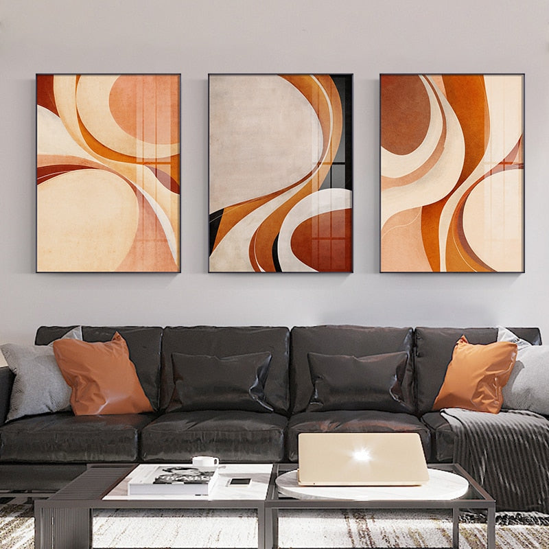 CORX Designs - Abstract Beige Orange Brown Autumn Canvas Art - Review