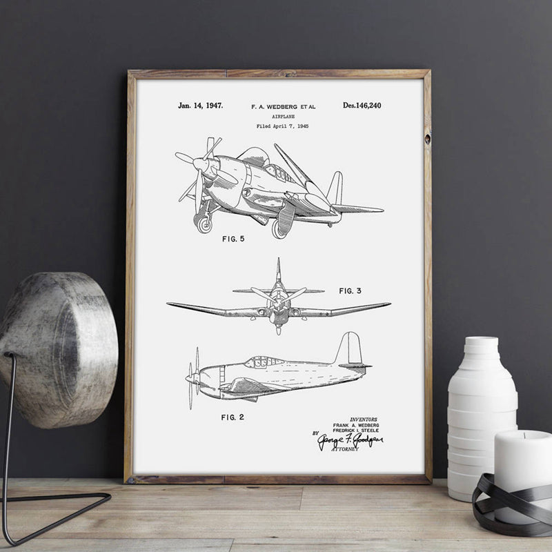 CORX Designs - Vintage Airplane Patent Blueprint Canvas Art - Review