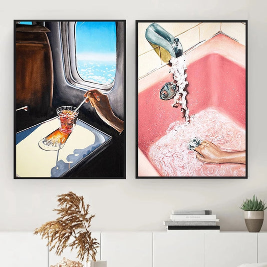CORX Designs - Drinking By The Airplane Window Canvas Art - Review