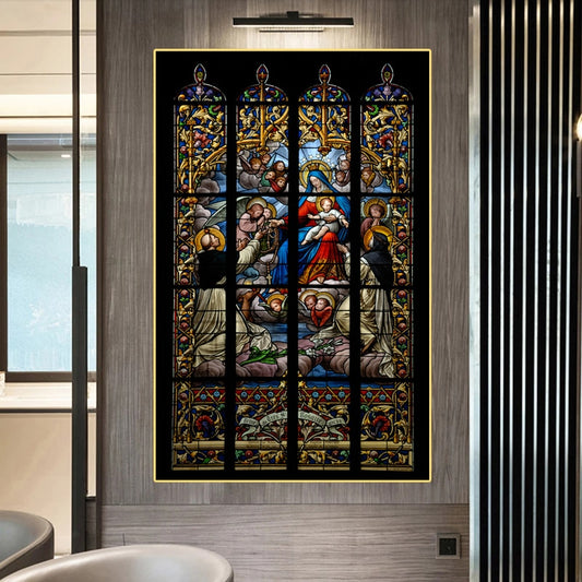 CORX Designs - Christ Jesus Mosaic Church Glass Window Canvas Art - Review