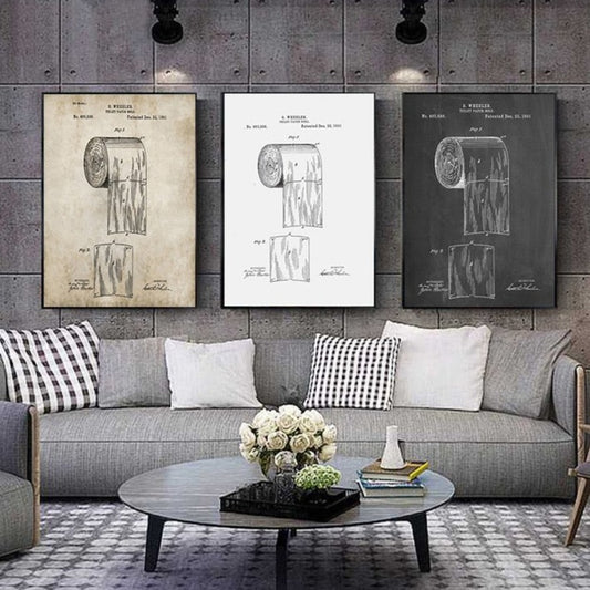 CORX Designs - Toilet Paper Roll Patent Blueprint Canvas Art - Review