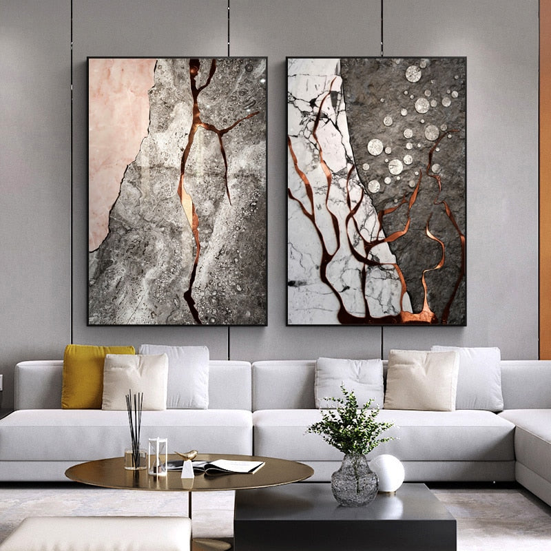 CORX Designs - Modern Stone Texture Lines Canvas Art - Review