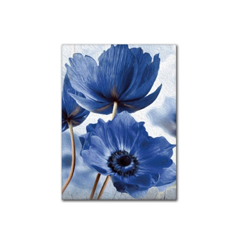 CORX Designs - Watercolor Painting Blue Flower Canvas Art - Review