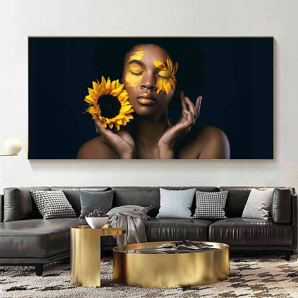 CORX Designs - Black Women Sunflower Canvas Art - Review