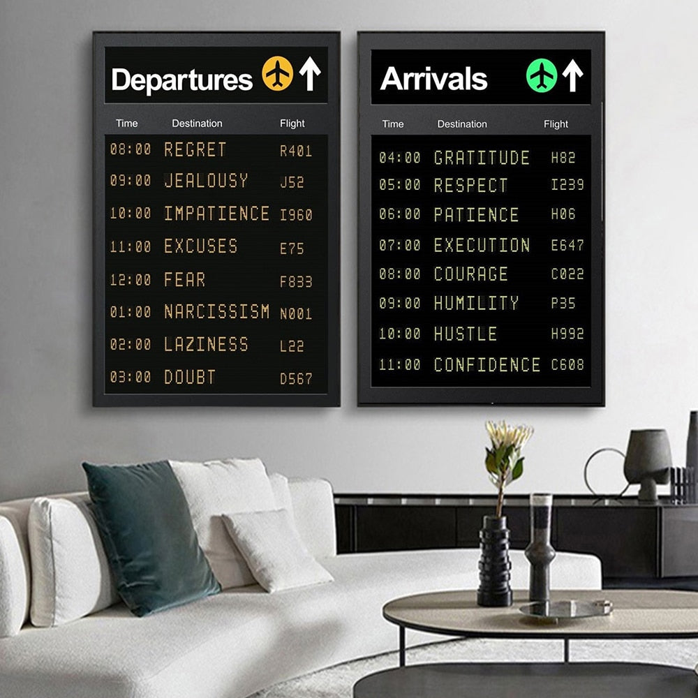 CORX Designs - Flight Information Departures And Arrivals Canvas Art - Review