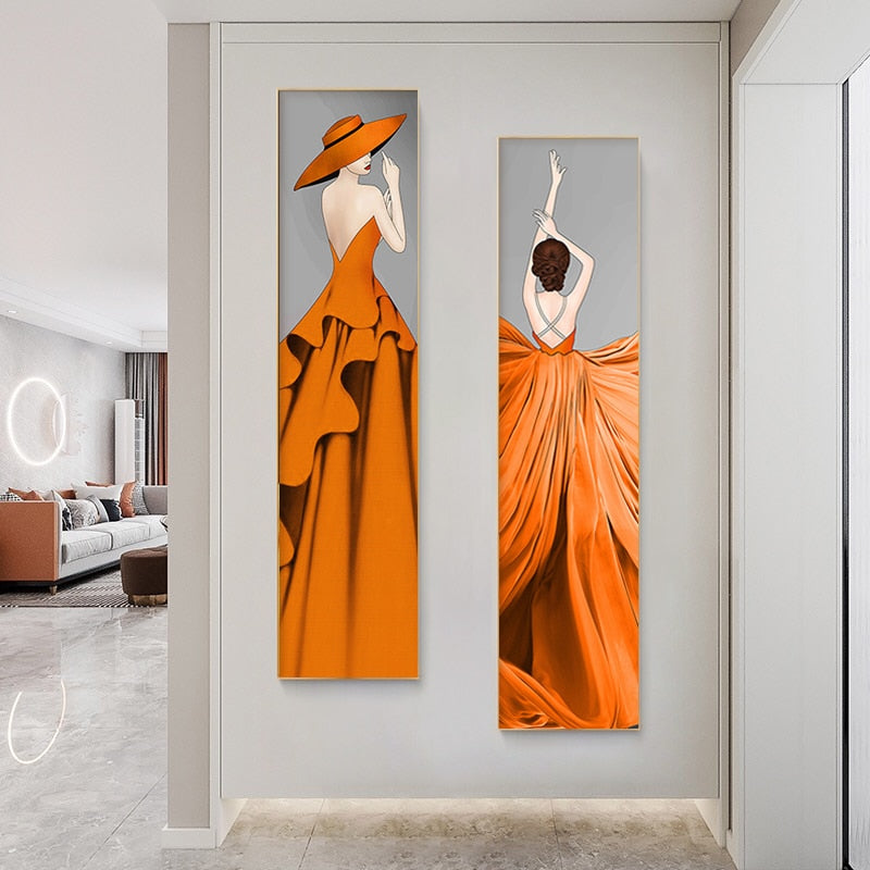 CORX Designs - Orange Dress Fashion Woman Canvas Art - Review