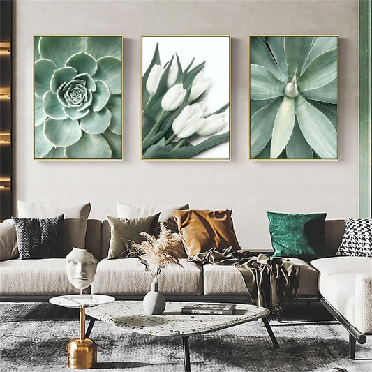 CORX Designs - White Tulip Green Aloe Plant Canvas Art - Review