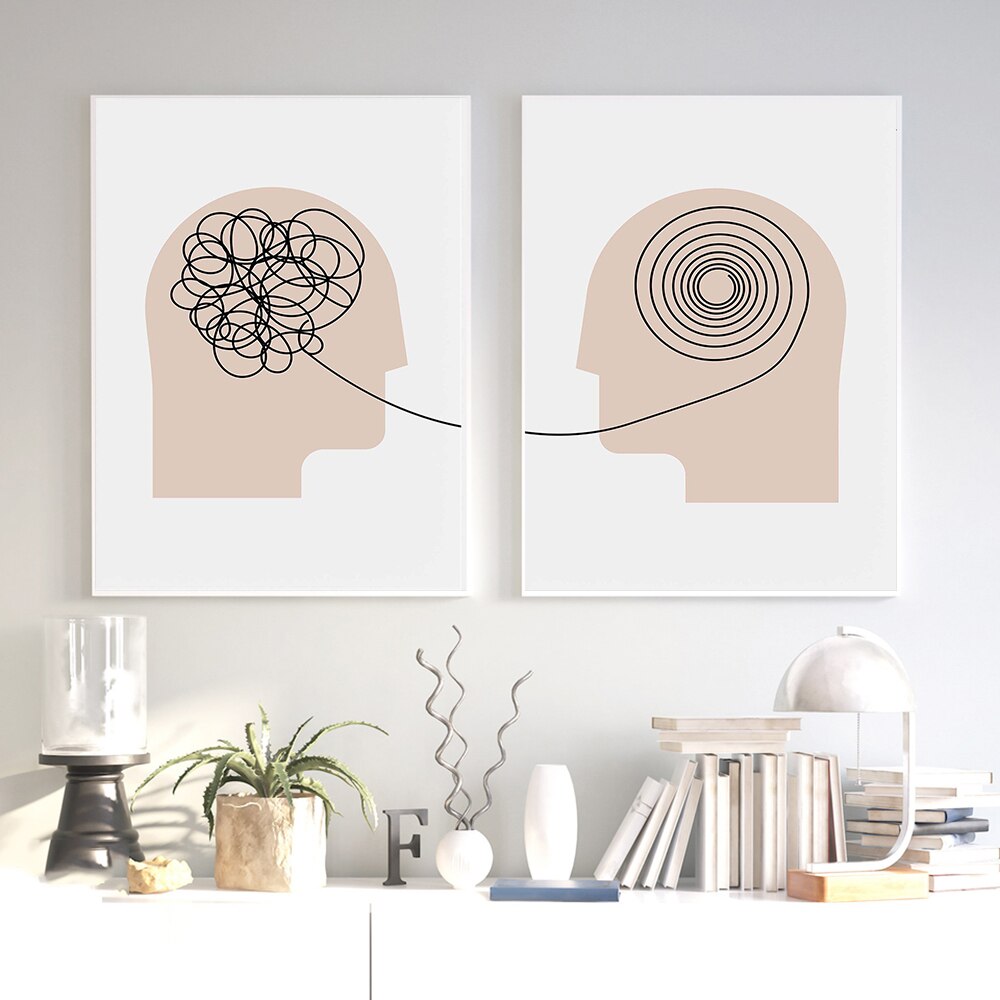CORX Designs - Minimalist Abstract Human Brain Idea Canvas Art - Review