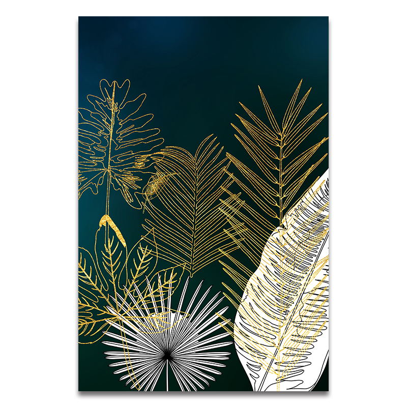 CORX Designs - Golden White Lines Leaf Abstract Canvas Art - Review