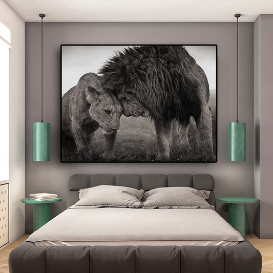 CORX Designs - Lions Head to Head Black and White Canvas Art - Review