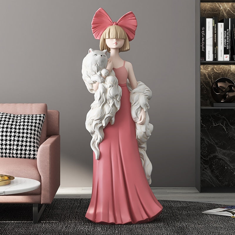 CORX Designs - Woman with Furry Cat Large Floor Statue - Review
