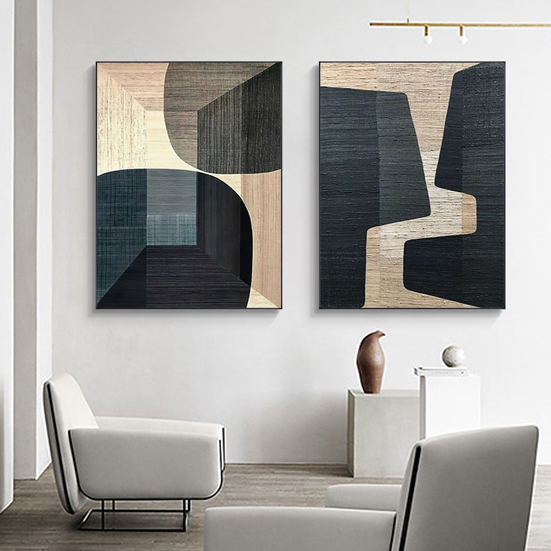 CORX Designs - Abstract Brown Geometric Color Combination Canvas Art - Review