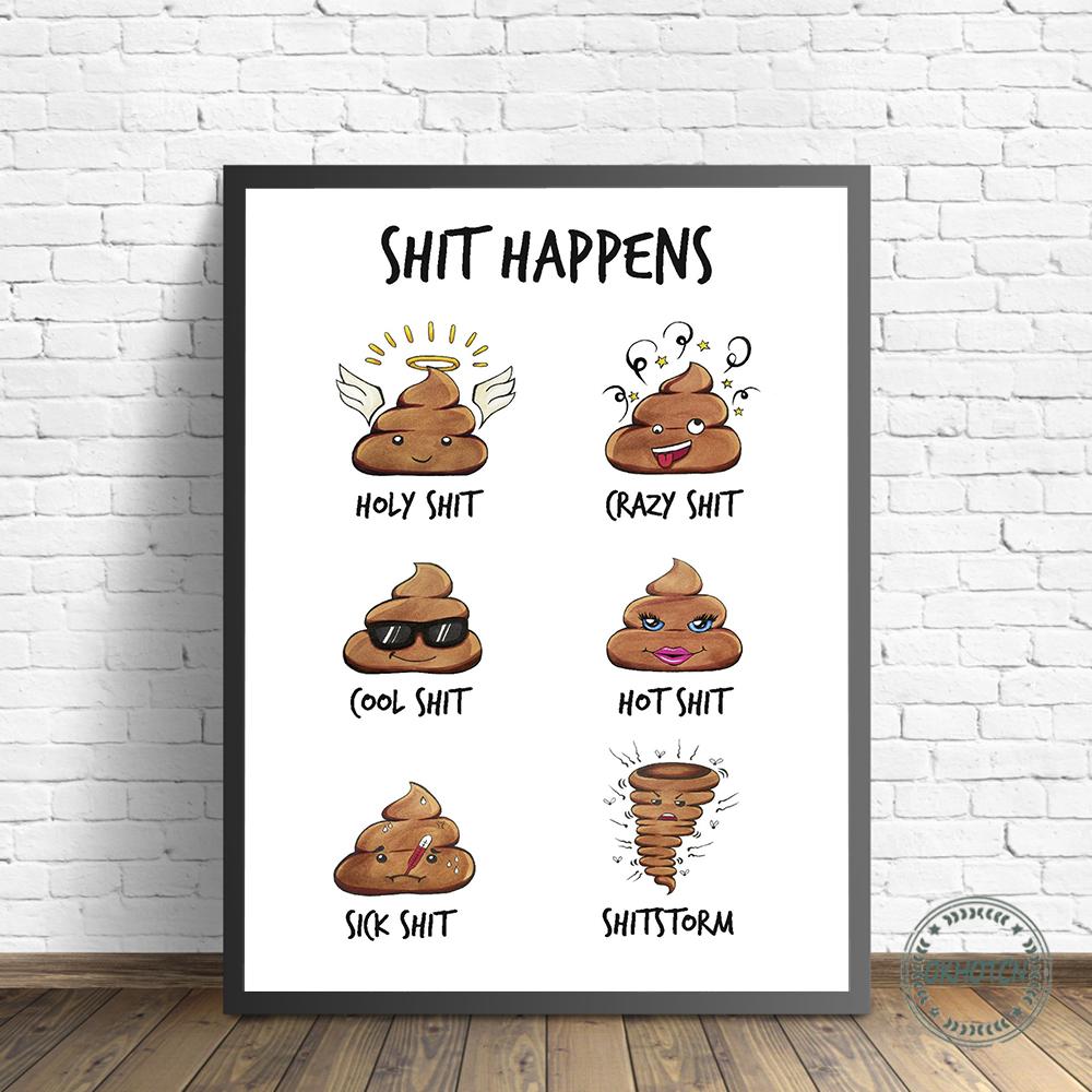 CORX Designs - Funny Toilet Picture Shit Happens Canvas Art - Review