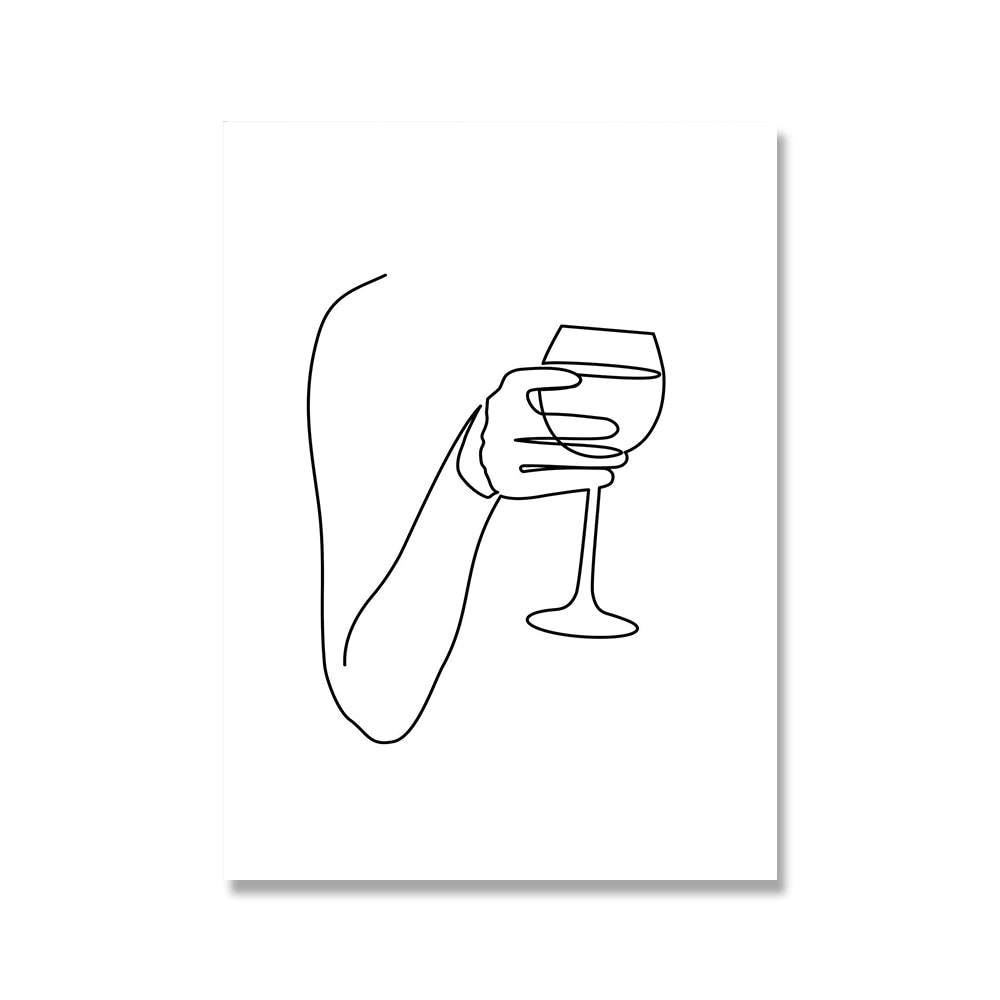 CORX Designs - Minimalist Abstract Line Wine Glass Canvas Art - Review