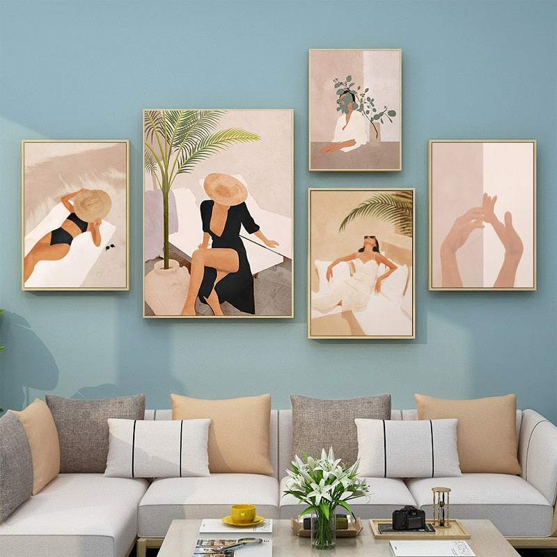 CORX Designs - Fashion Woman Black Cat Leaves Canvas Art - Review