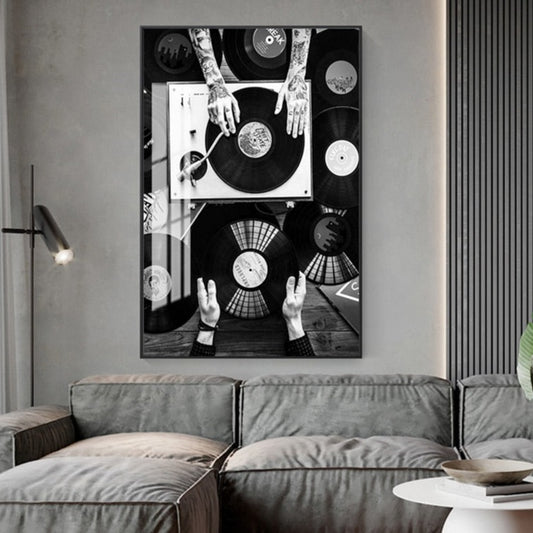 CORX Designs - Black and White Vinyl Records Canvas Art - Review