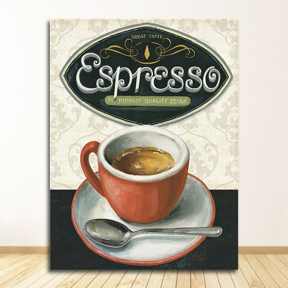 CORX Designs - Coffee Poster Coffee Shop Kitchen Decoration Canvas Art - Review