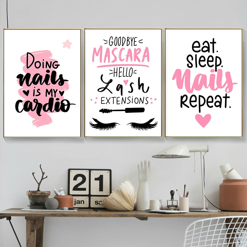 CORX Designs - Nail Polish Pink Love Heart Eyelash Canvas Art - Review