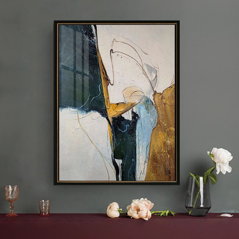 CORX Designs - Abstract Navy White Orange Canvas Art - Review