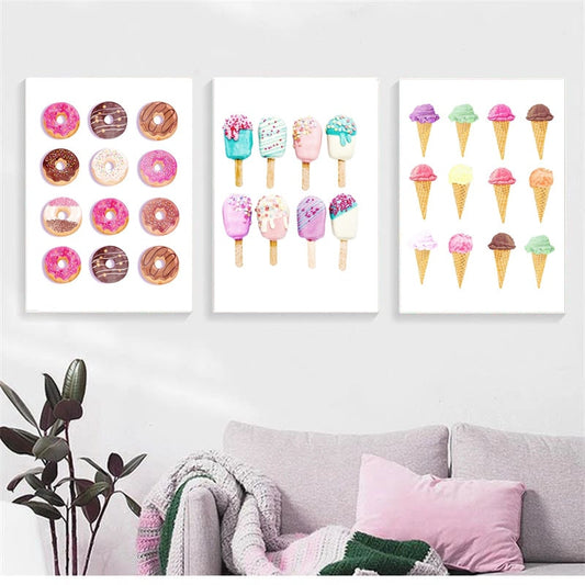 CORX Designs - Delicious Colorful Donut Ice Cream Canvas Art - Review