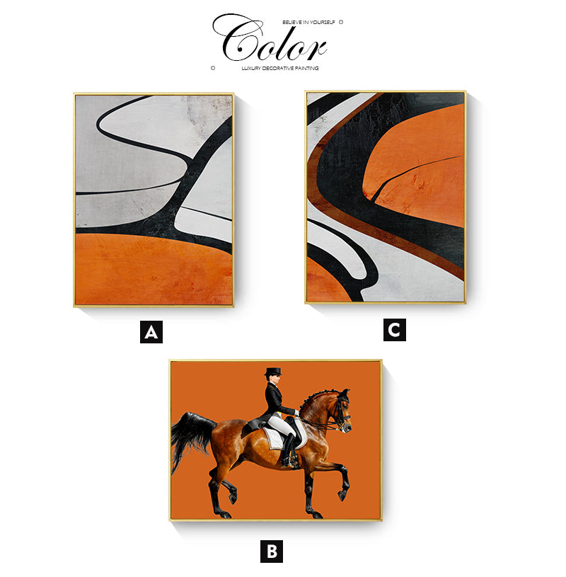 CORX Designs - Modern Black Orange Horseman Canvas Art - Review