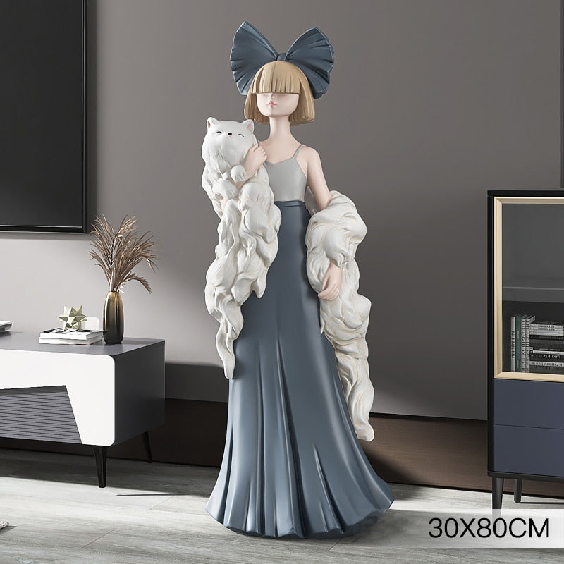 CORX Designs - Woman with Furry Cat Large Floor Statue - Review