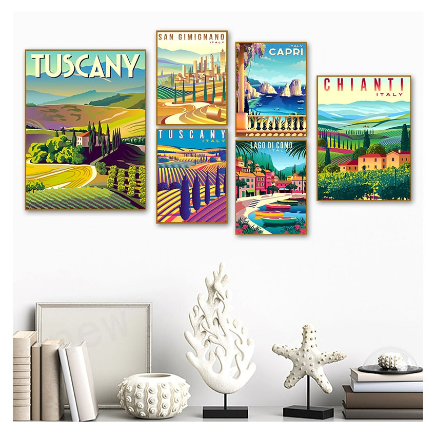 CORX Designs - Italy Rome Capri Tuscany Retro Canvas Art - Review