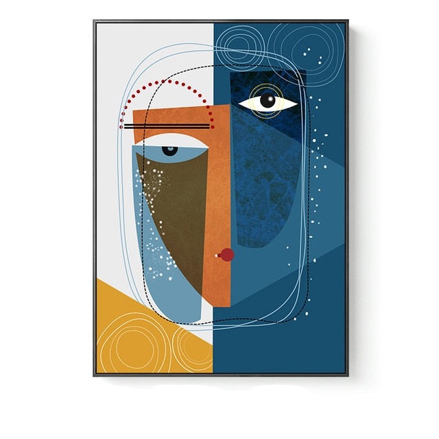 CORX Designs - Abstract Geometric Figure Face Canvas Art - Review
