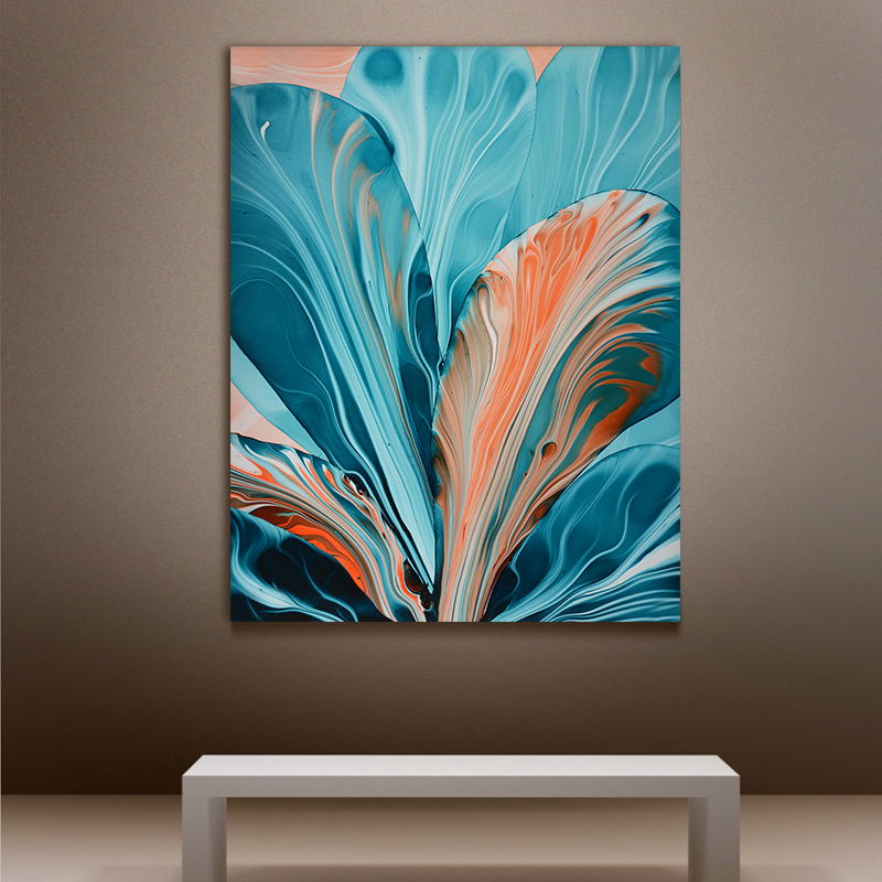 CORX Designs - Blue Floral Red Marble Canvas Art - Review