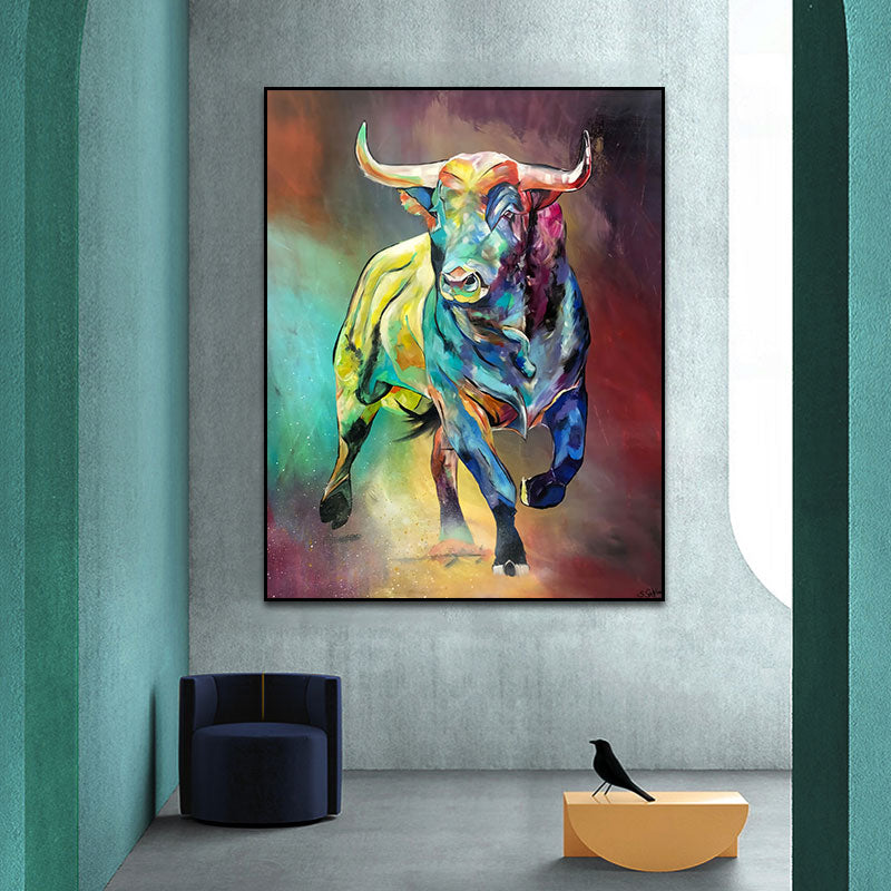 CORX Designs - Abstract Colorful Bull Canvas Art - Review