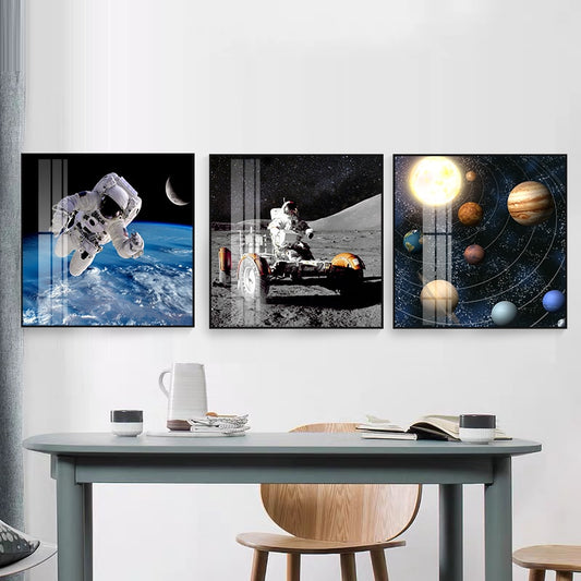 CORX Designs - Starry Sky Night Astronaut Planet Canvas Art - Review